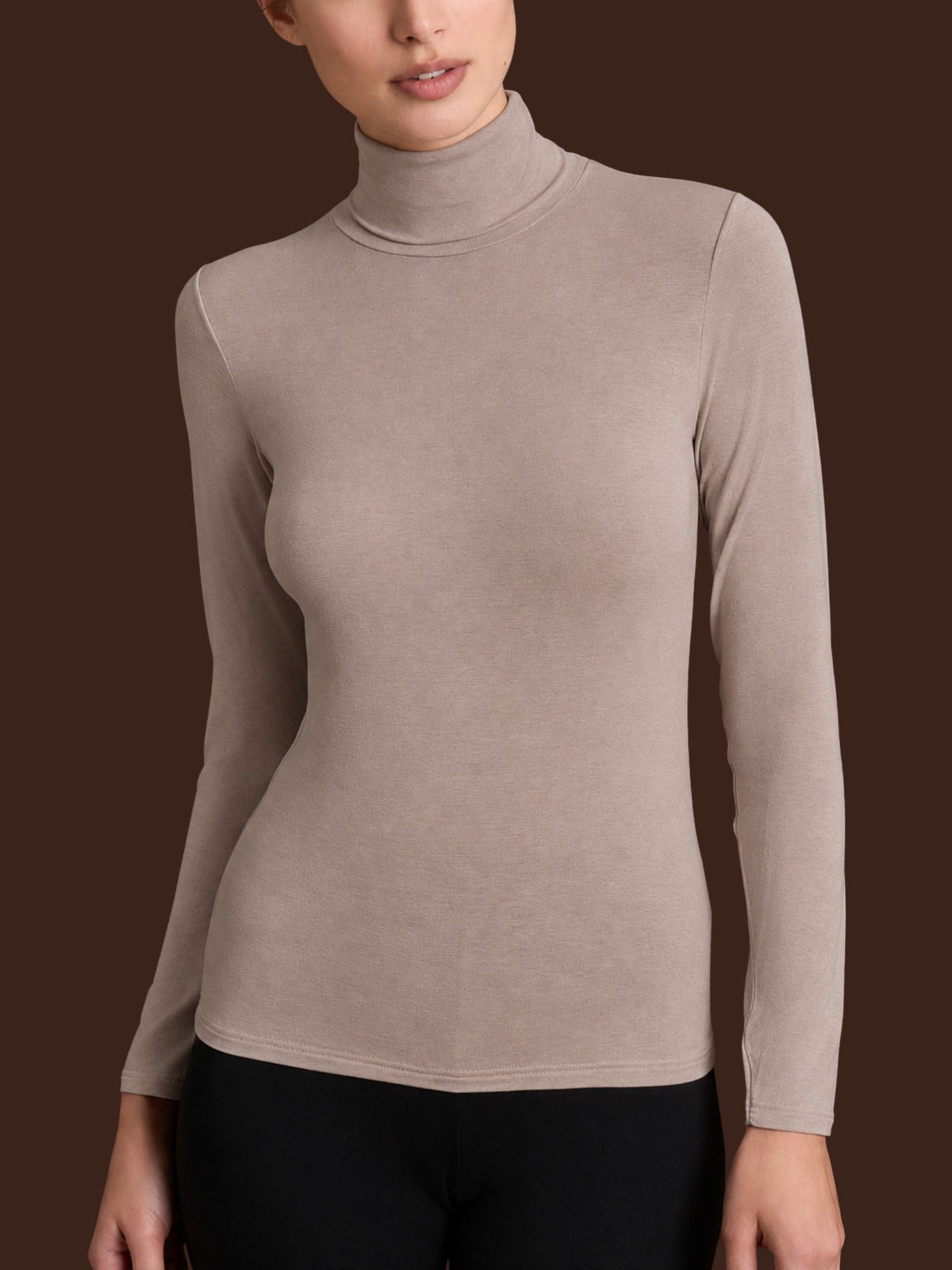 Maglietta con collo dolcevita in Tenderwool (86% Modal - 8% Lana Cashmere) Grigi Donna - Ragno