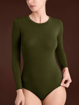 Body girocollo con manica lunga in tenderwool Verdi Donna - Ragno