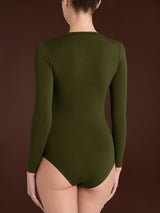 Body girocollo con manica lunga in tenderwool Verdi Donna - Ragno