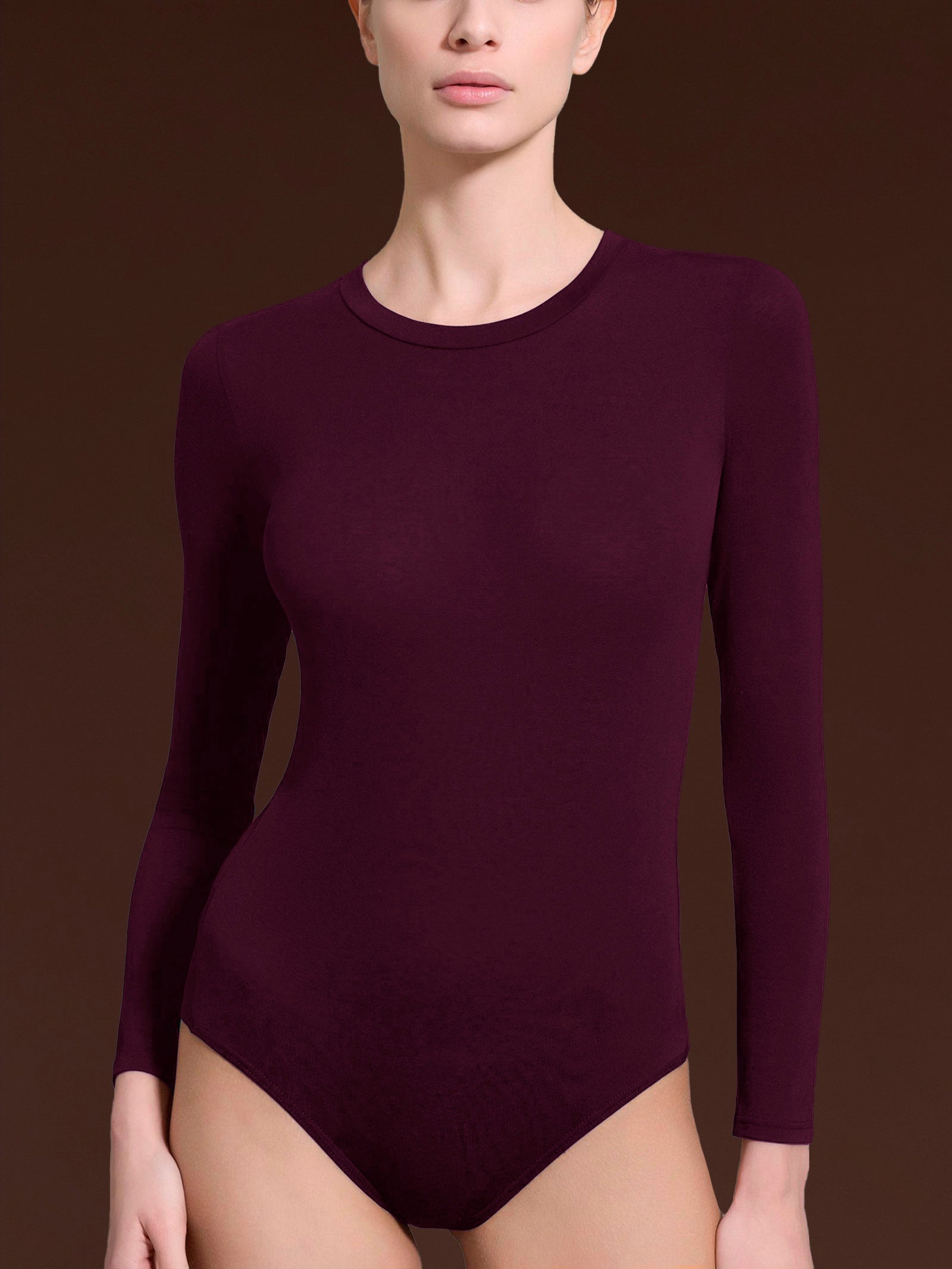 Body girocollo con manica lunga in tenderwool Viola Donna - Ragno