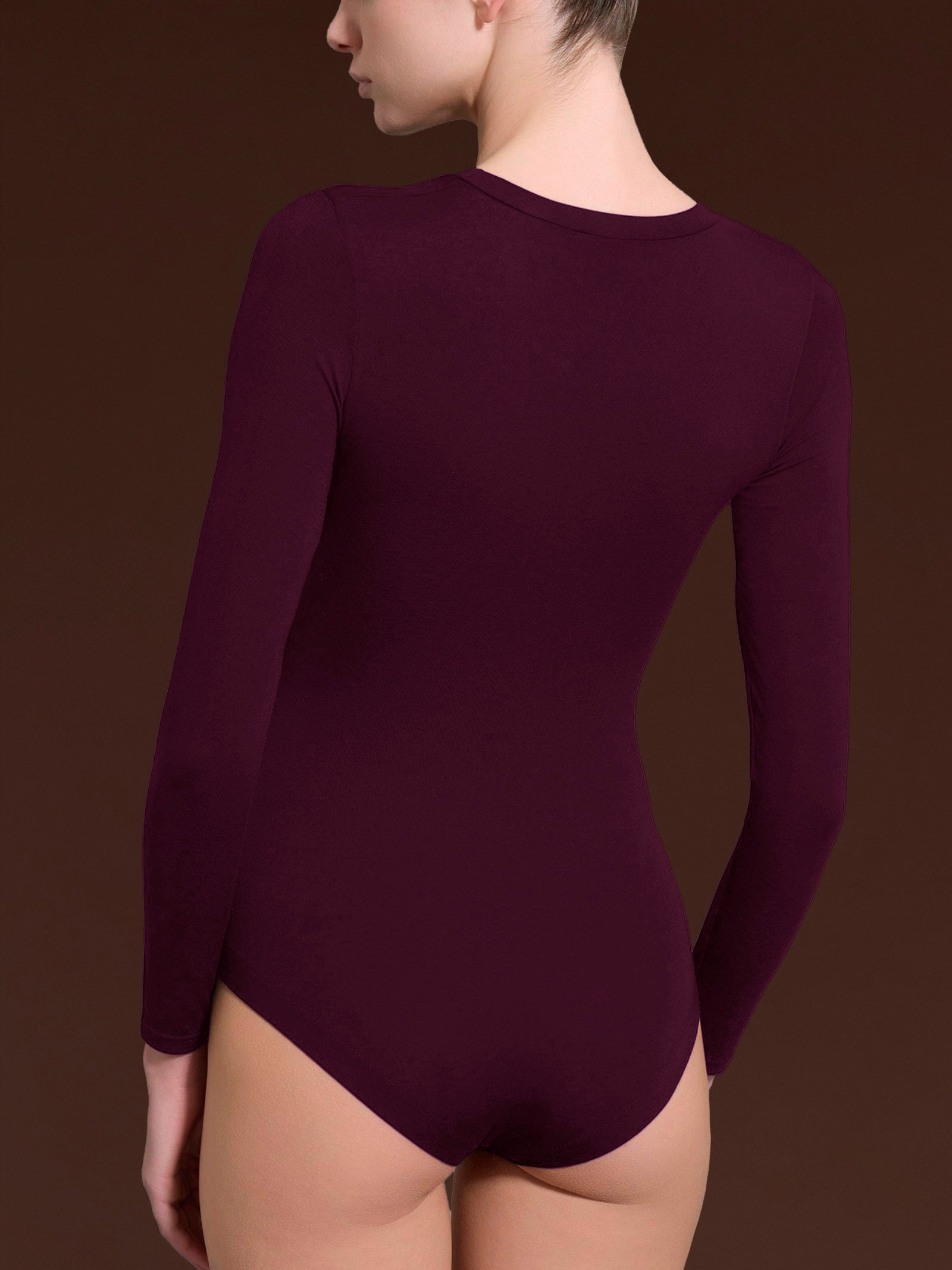 Body girocollo con manica lunga in tenderwool Viola Donna - Ragno
