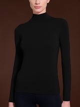 Maglietta con collo lupetto in Tenderwool (86% Modal - 8% Lana Cashmere) Neri Donna - Ragno