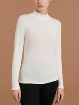 Maglietta con collo lupetto in Tenderwool (86% Modal - 8% Lana Cashmere) Grigi Donna - Ragno