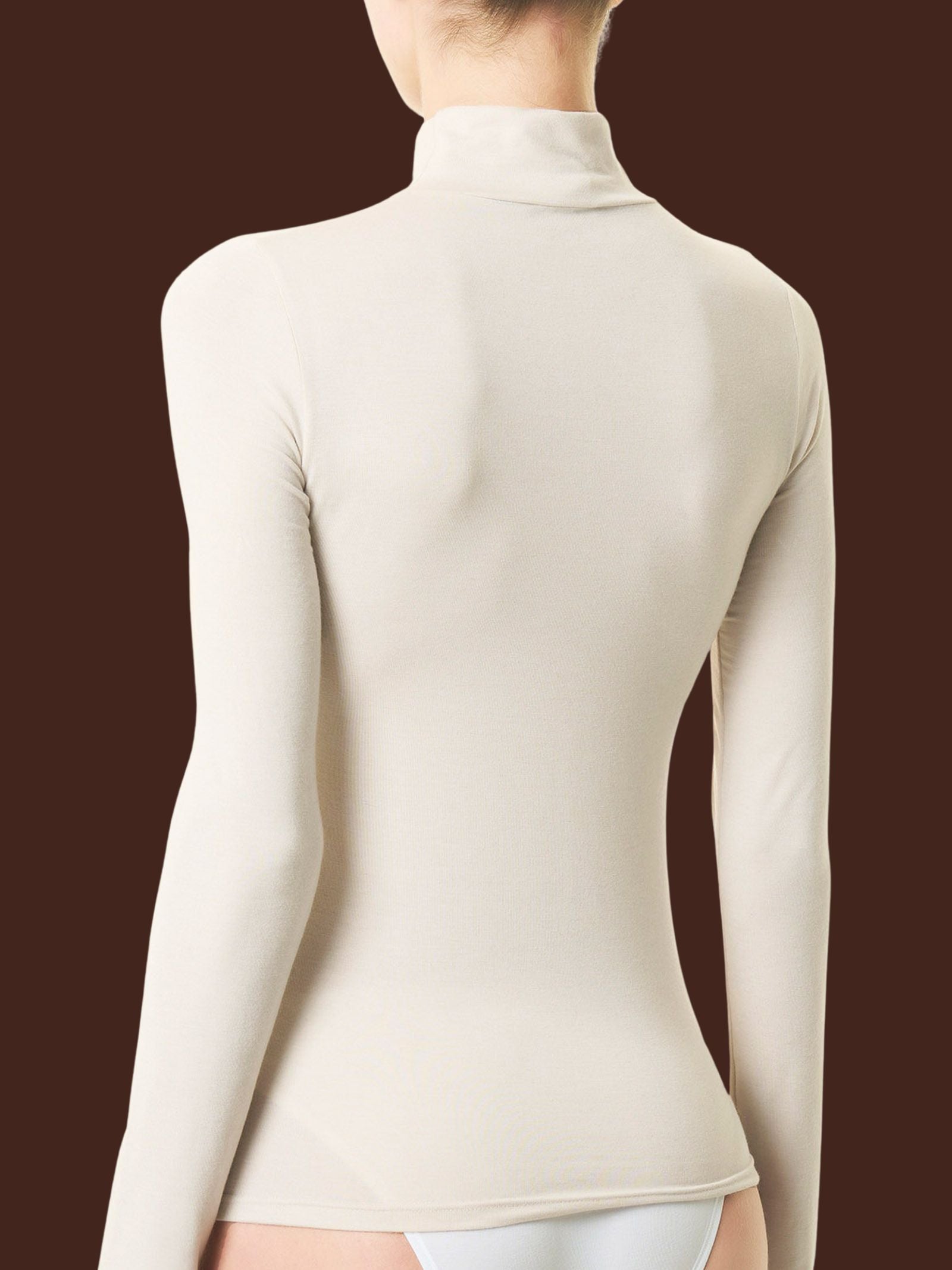 Maglietta con collo lupetto in filato Tenderwool Grigi Donna - Ragno