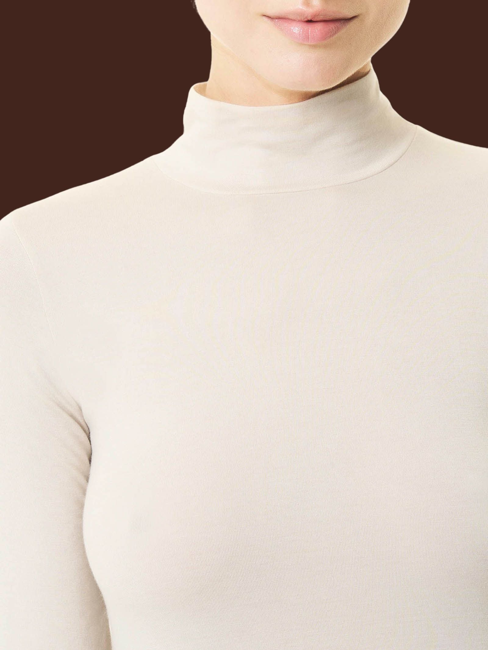 Maglietta con collo lupetto in filato Tenderwool Grigi Donna - Ragno