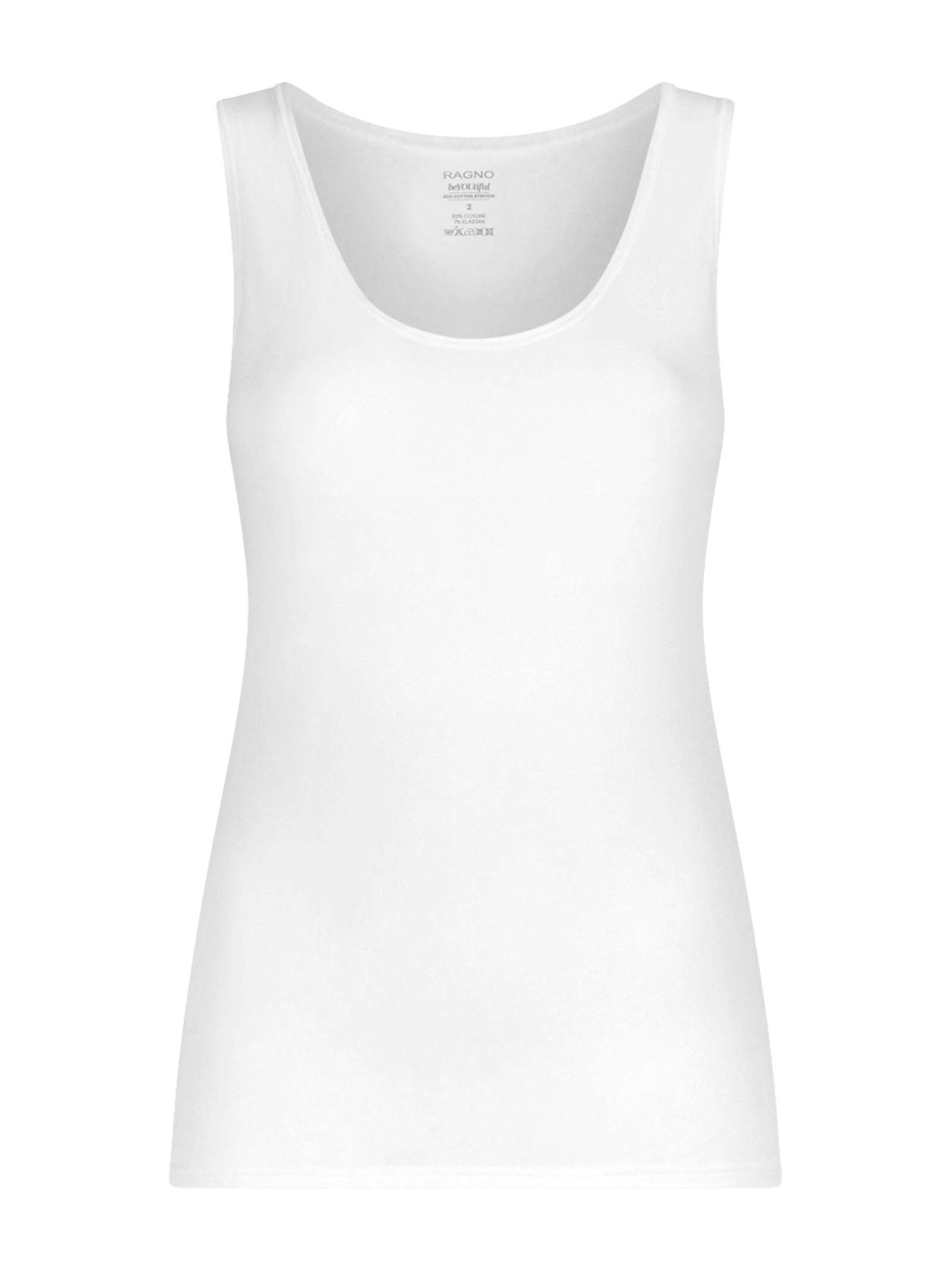 beYOUtiful - Canottiera spalla larga in cotone elasticizzato extra fine Bianchi Donna - Ragno