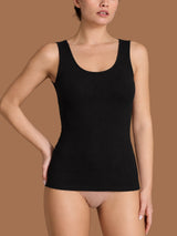 beYOUtiful - Canottiera spalla larga in cotone elasticizzato extra fine Neri Donna - Ragno