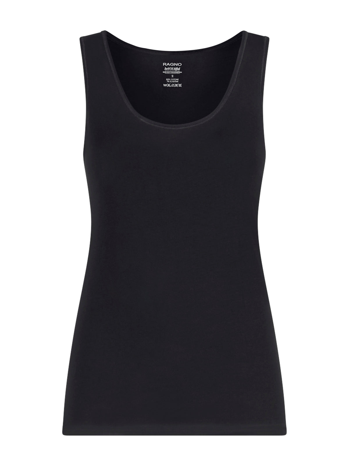 beYOUtiful - Canottiera spalla larga in cotone elasticizzato extra fine Neri Donna - Ragno