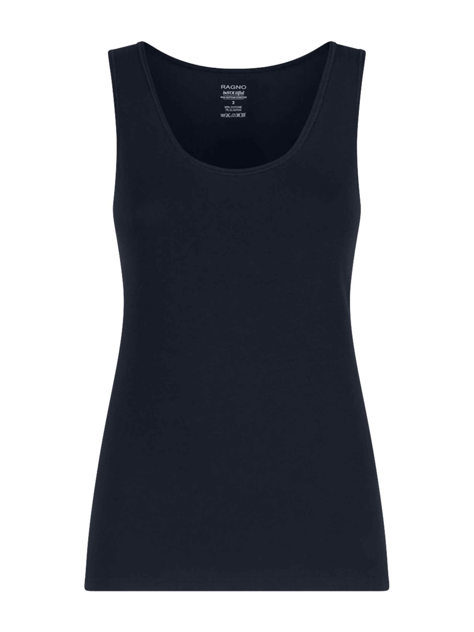 beYOUtiful - Canottiera spalla larga in cotone elasticizzato extra fine Blu Donna - Ragno