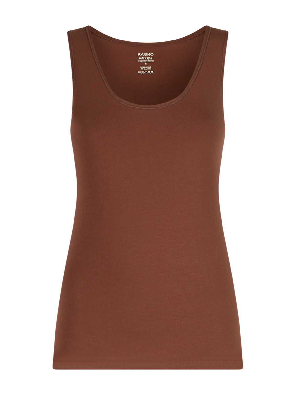 beYOUtiful - Canottiera spalla larga in cotone elasticizzato extra fine Marroni Donna - Ragno