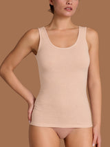 beYOUtiful - Canottiera spalla larga in cotone elasticizzato extra fine Marroni Donna - Ragno