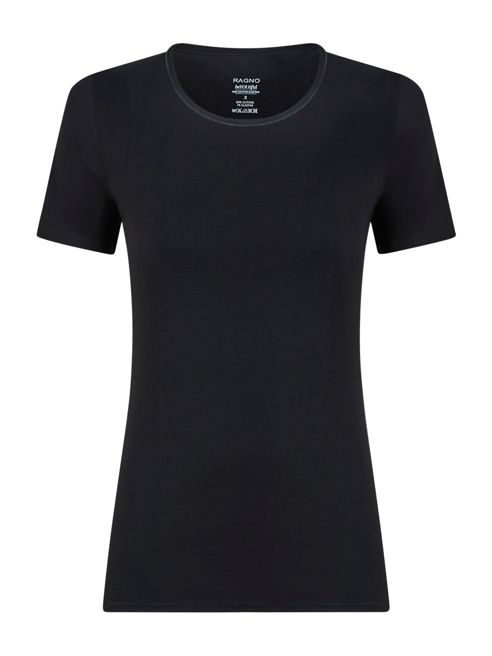 beYOUtiful - Maglietta in cotone elasticizzato extra fine Neri Donna - Ragno