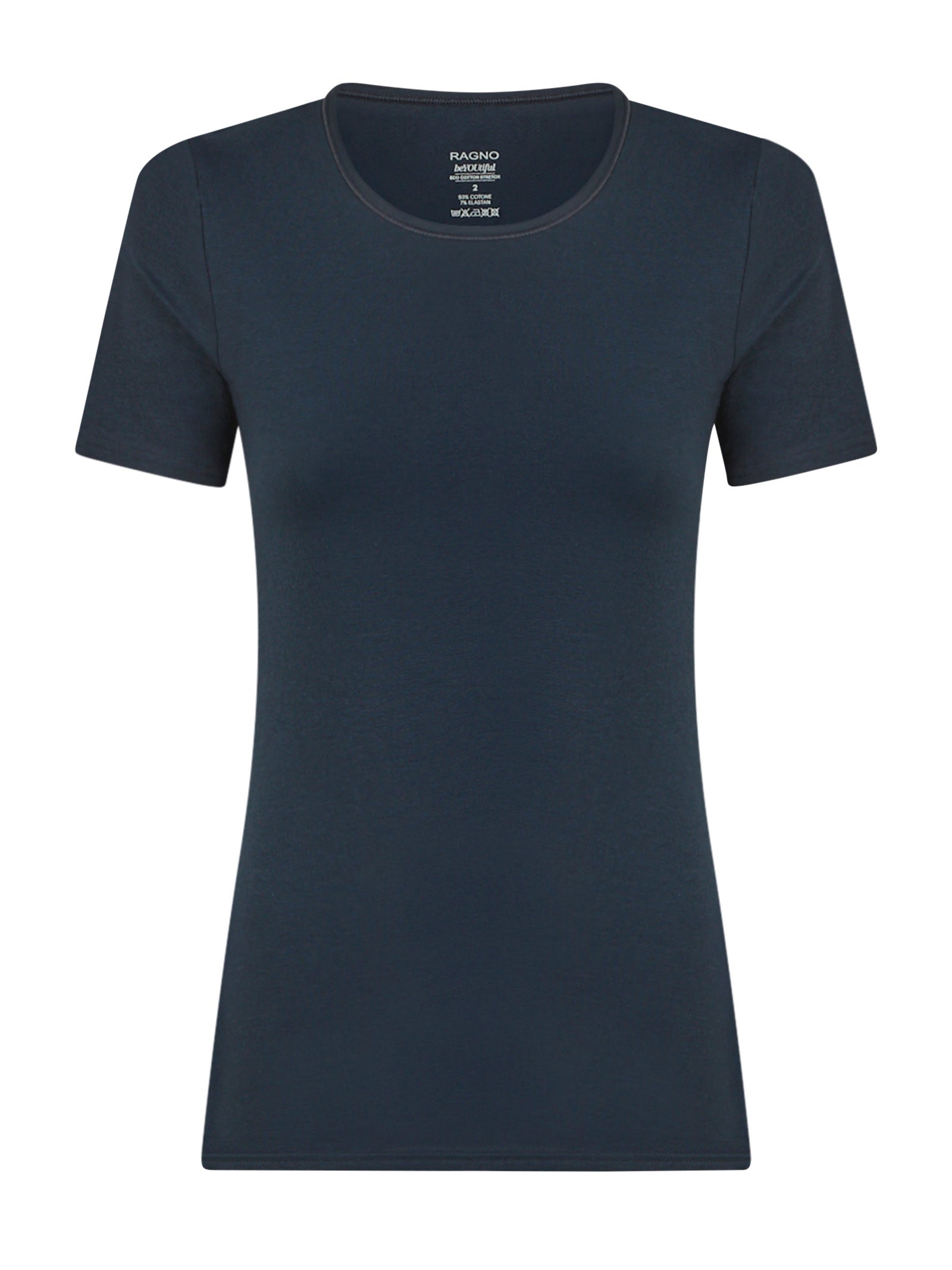 beYOUtiful - Maglietta in cotone elasticizzato extra fine Blu Donna - Ragno