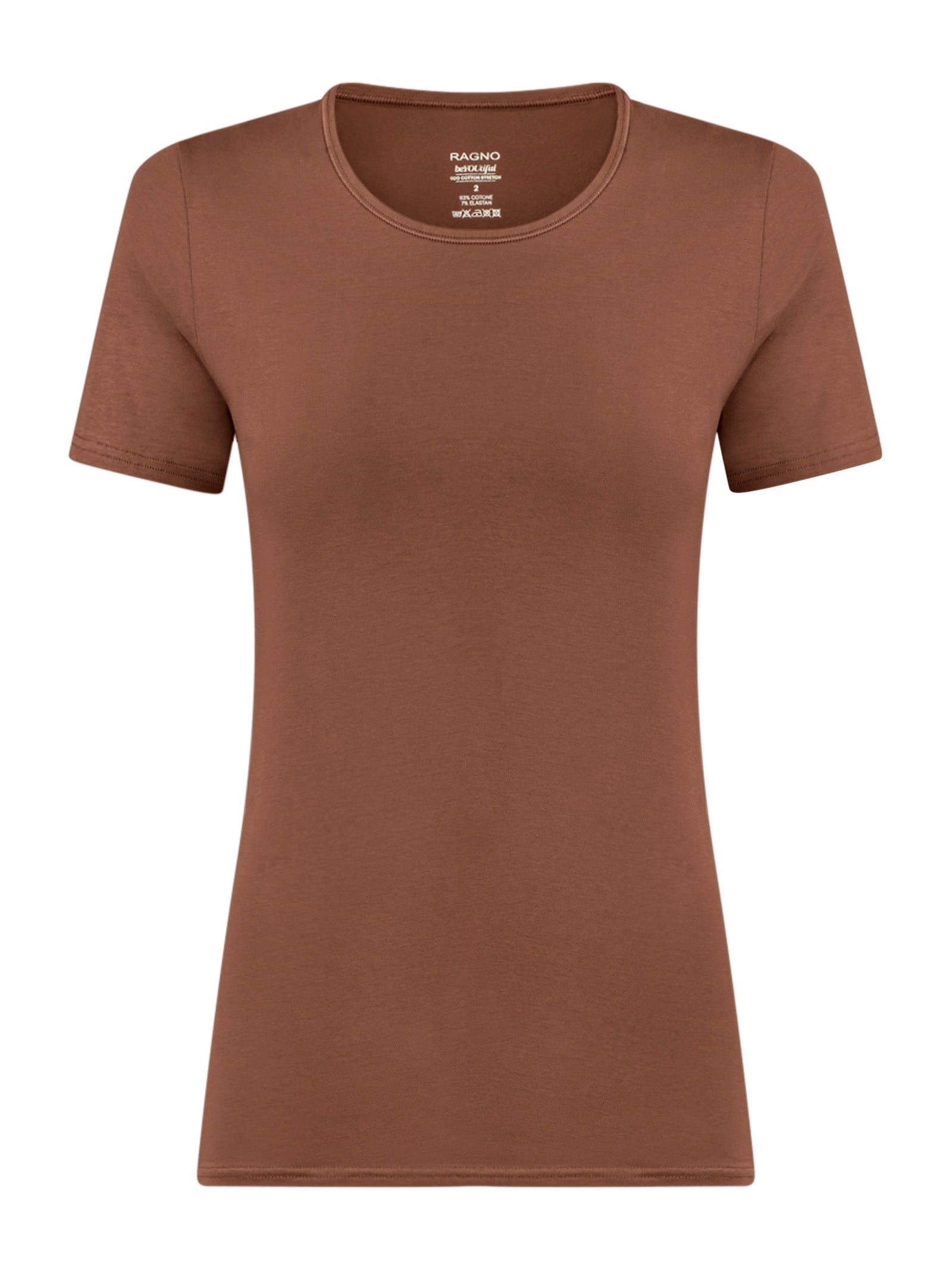 beYOUtiful - Maglietta in cotone elasticizzato extra fine Marroni Donna - Ragno