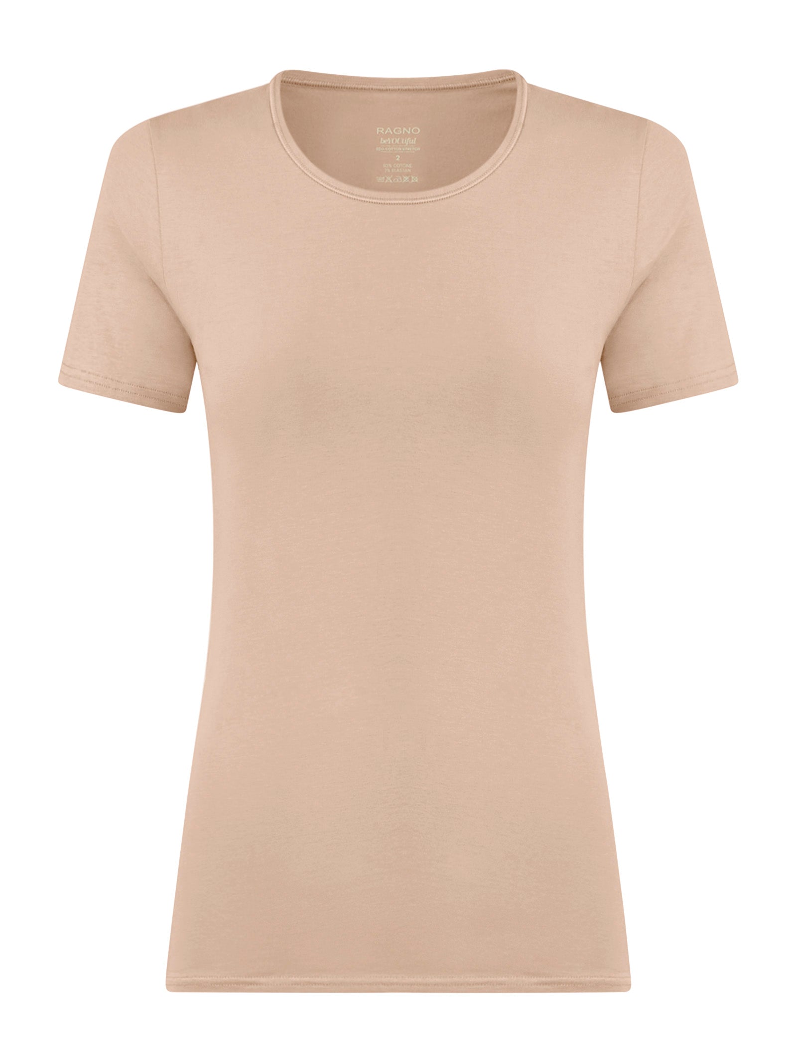 beYOUtiful - Maglietta in cotone elasticizzato extra fine Marroni Donna - Ragno