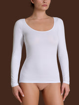 beYOUtiful - Maglietta a manica lunga in cotone elasticizzato extra fine Marroni Donna - Ragno
