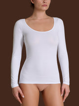 beYOUtiful - Maglietta a manica lunga in cotone elasticizzato extra fine Neri Donna - Ragno