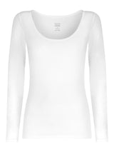 beYOUtiful - Maglietta a manica lunga in cotone elasticizzato extra fine Bianchi Donna - Ragno