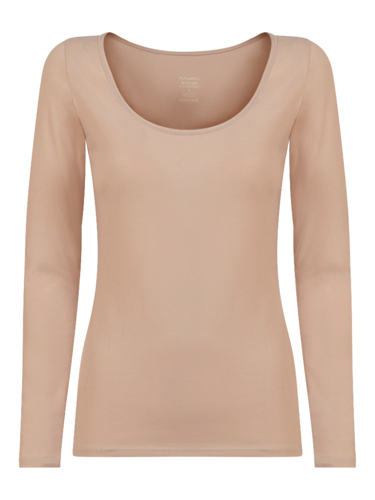 beYOUtiful - Maglietta a manica lunga in cotone elasticizzato extra fine Marroni Donna - Ragno