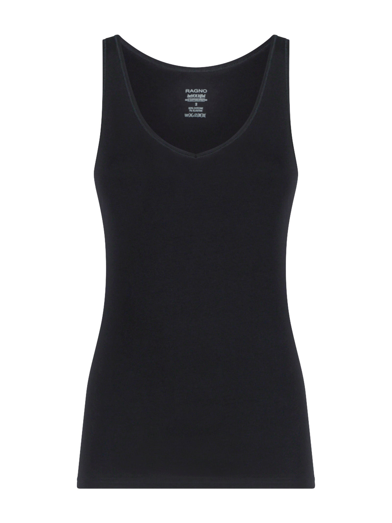 beYOUtiful - Canottiera in cotone elasticizzato extra fine Neri Donna - Ragno