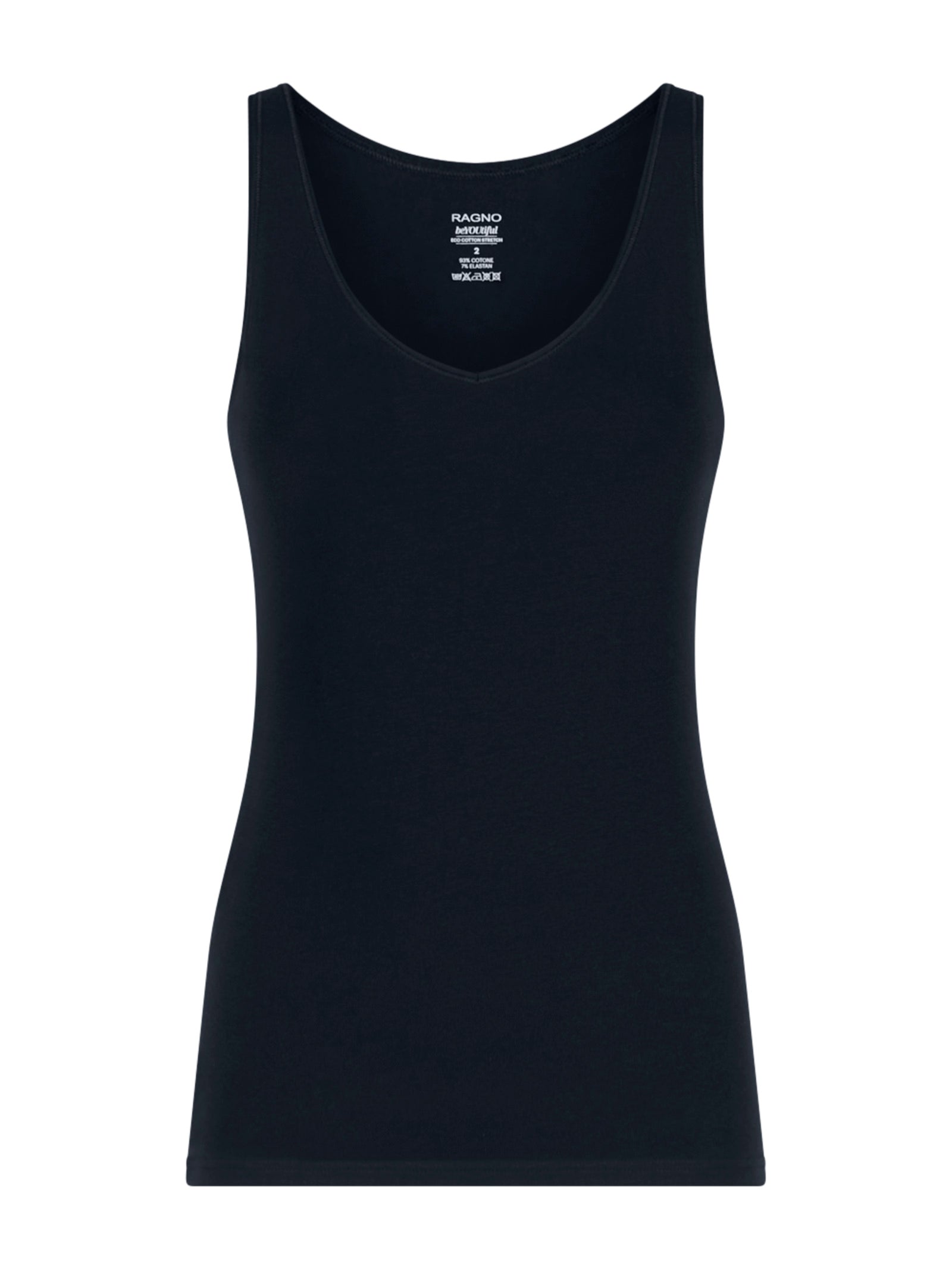 beYOUtiful - Canottiera in cotone elasticizzato extra fine Blu Donna - Ragno