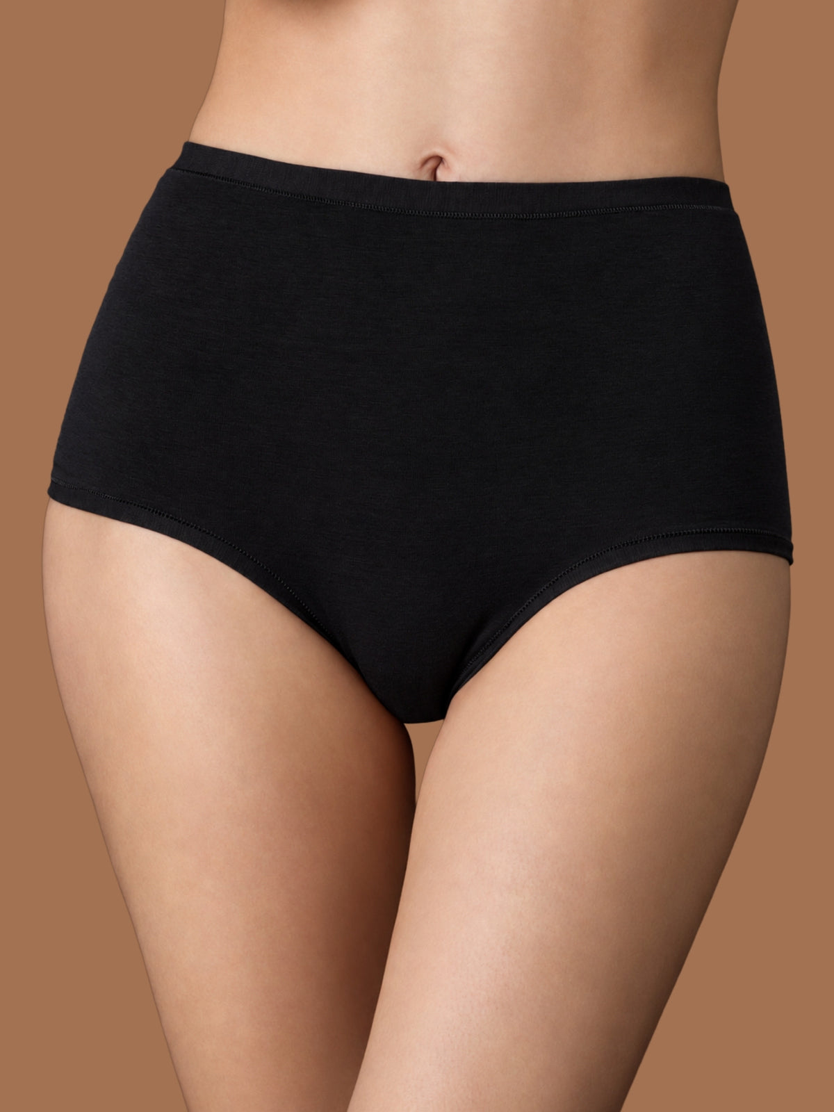 beYOUtiful - Slip alto in cotone elasticizzato extra fine Neri Donna - Ragno