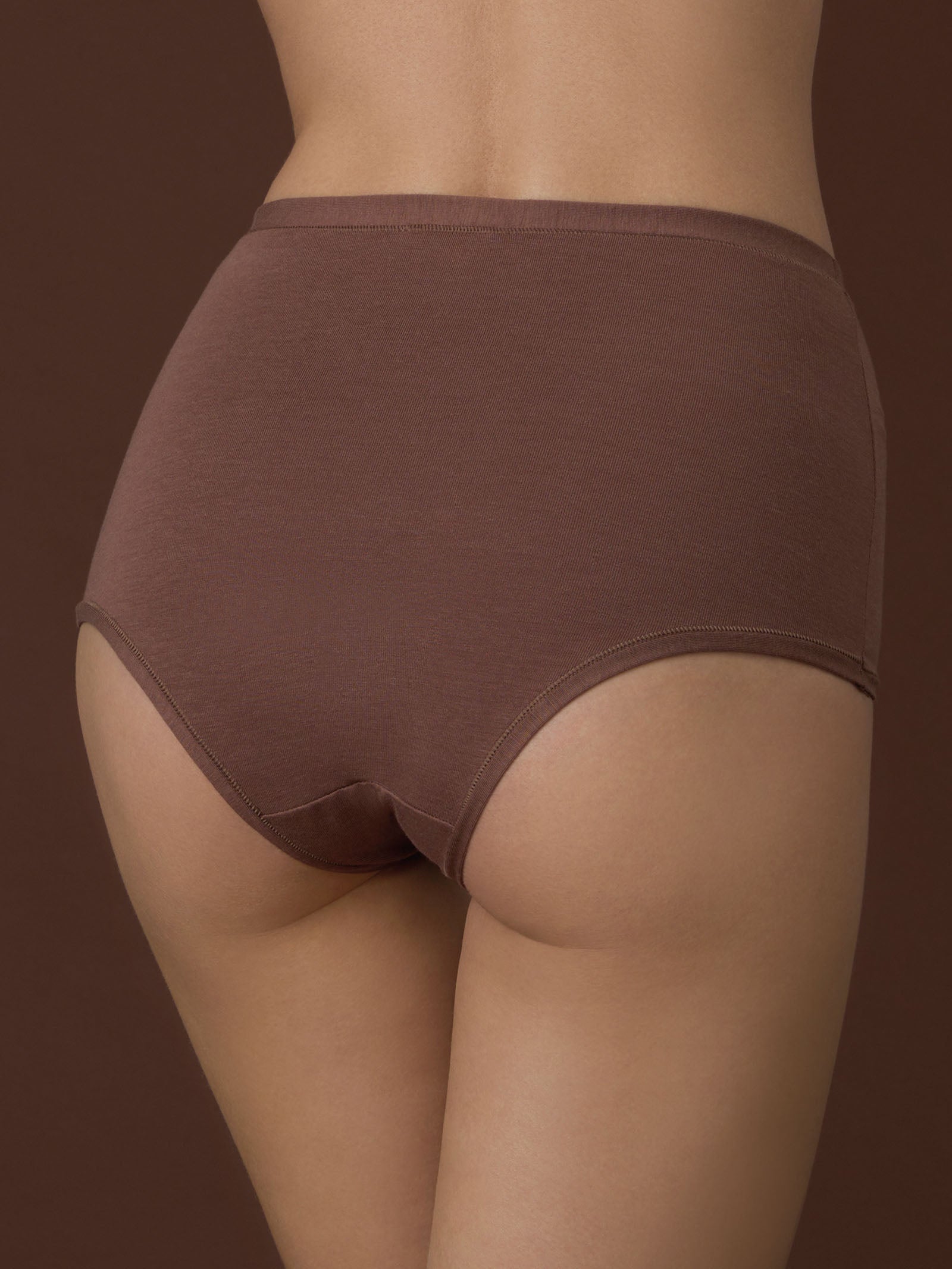 beYOUtiful - Slip alto in cotone elasticizzato extra fine Marroni Donna - Ragno