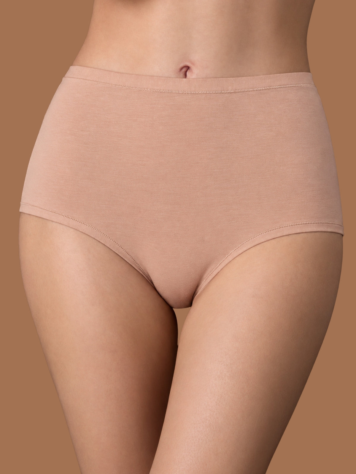 beYOUtiful - Slip alto in cotone elasticizzato extra fine Marroni Donna - Ragno
