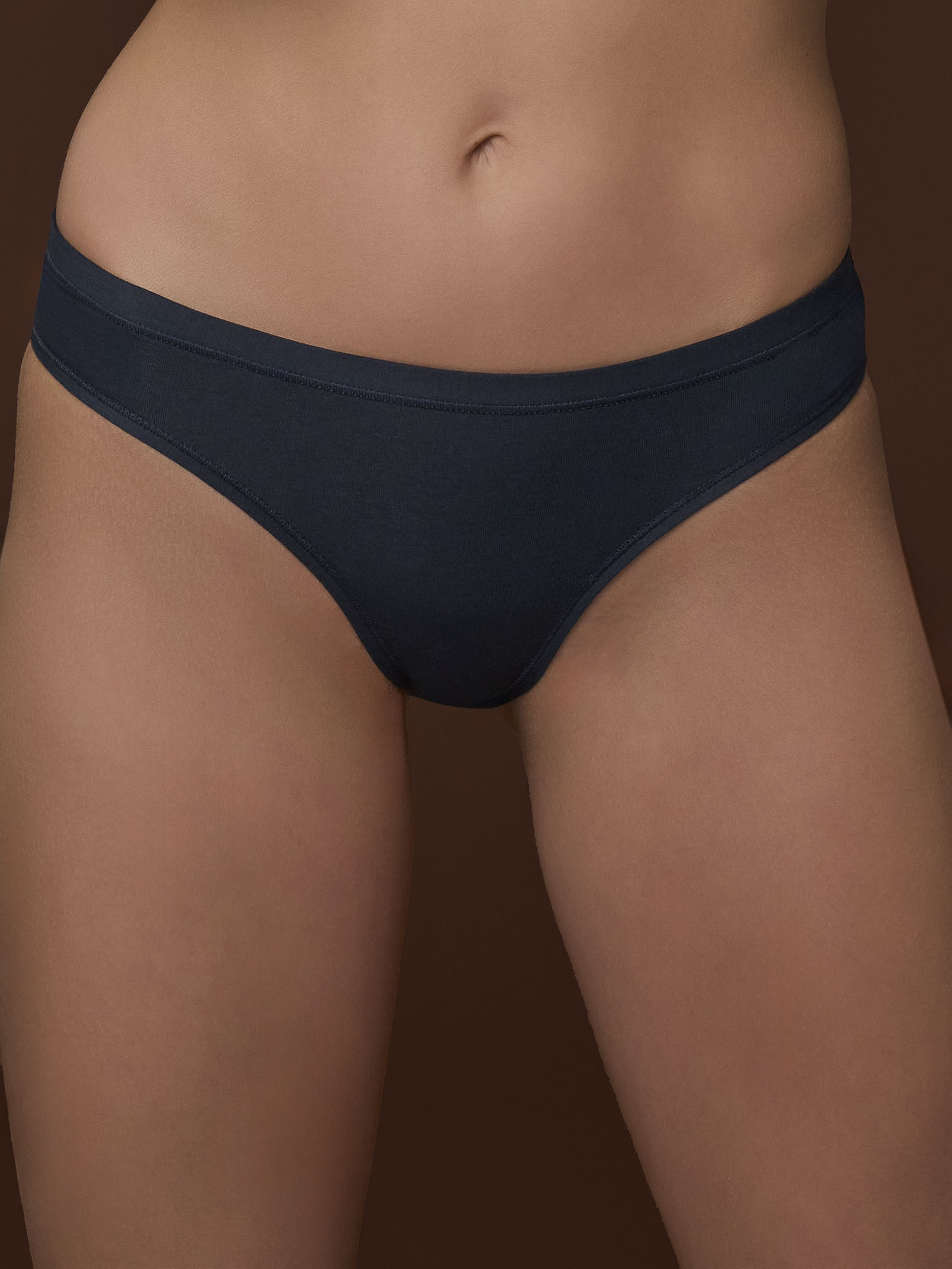 beYOUtiful - Slip brasiliano in cotone elasticizzato extra fine Blu Donna - Ragno