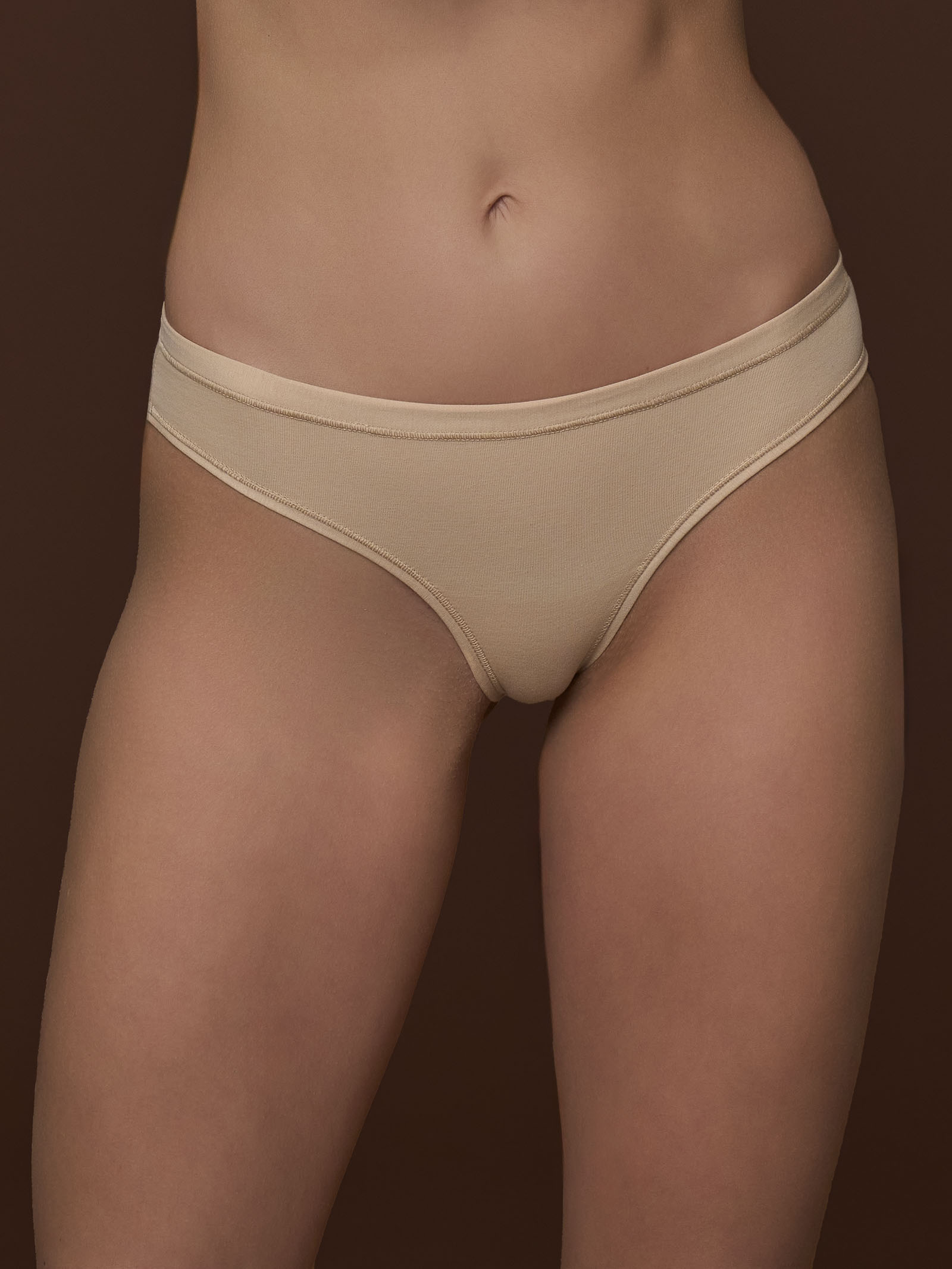 beYOUtiful - Slip brasiliano in cotone elasticizzato extra fine Marroni Donna - Ragno