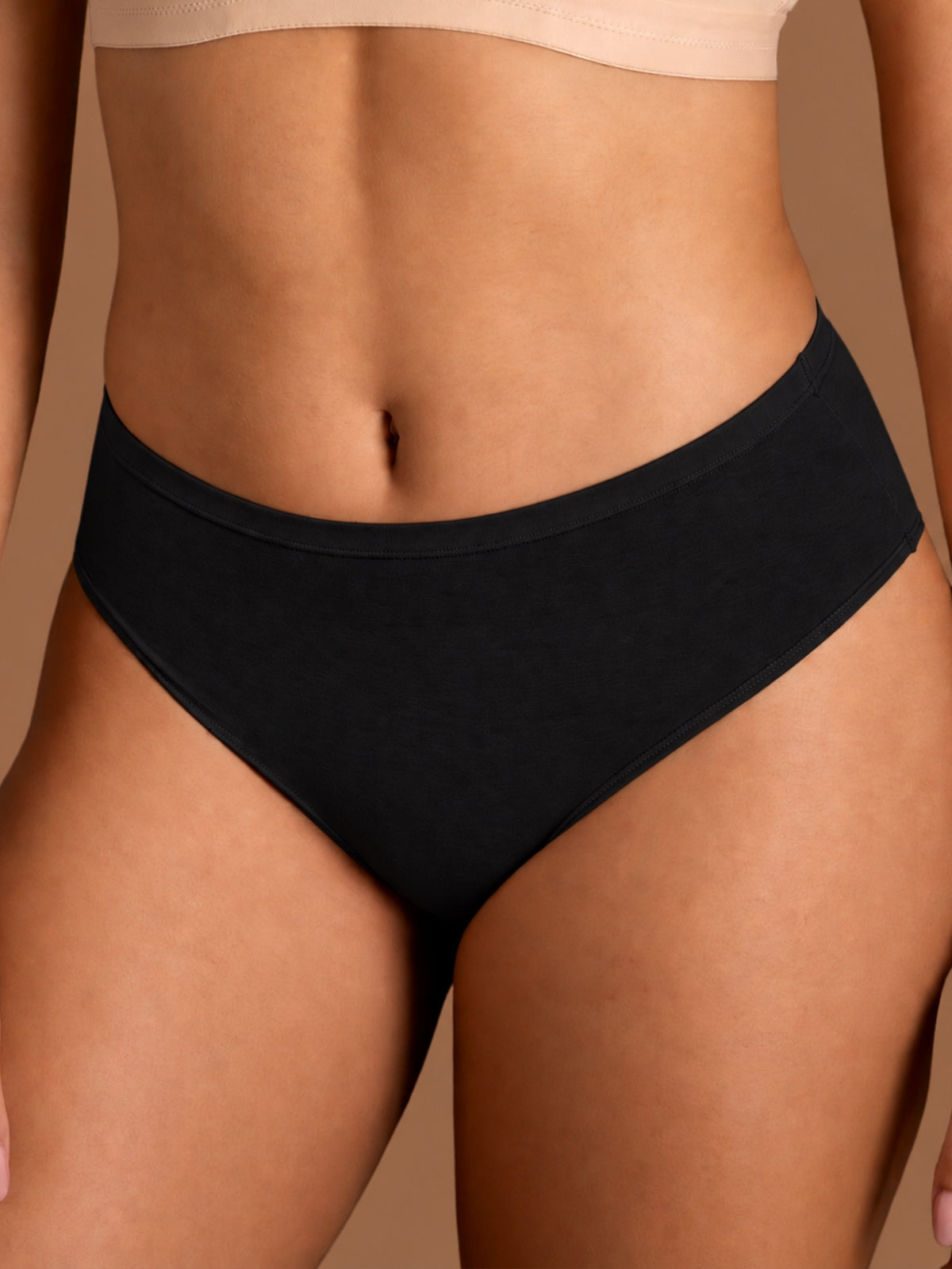 beYOUtiful - Slip alto in cotone elasticizzato extra fine Neri Donna - Ragno
