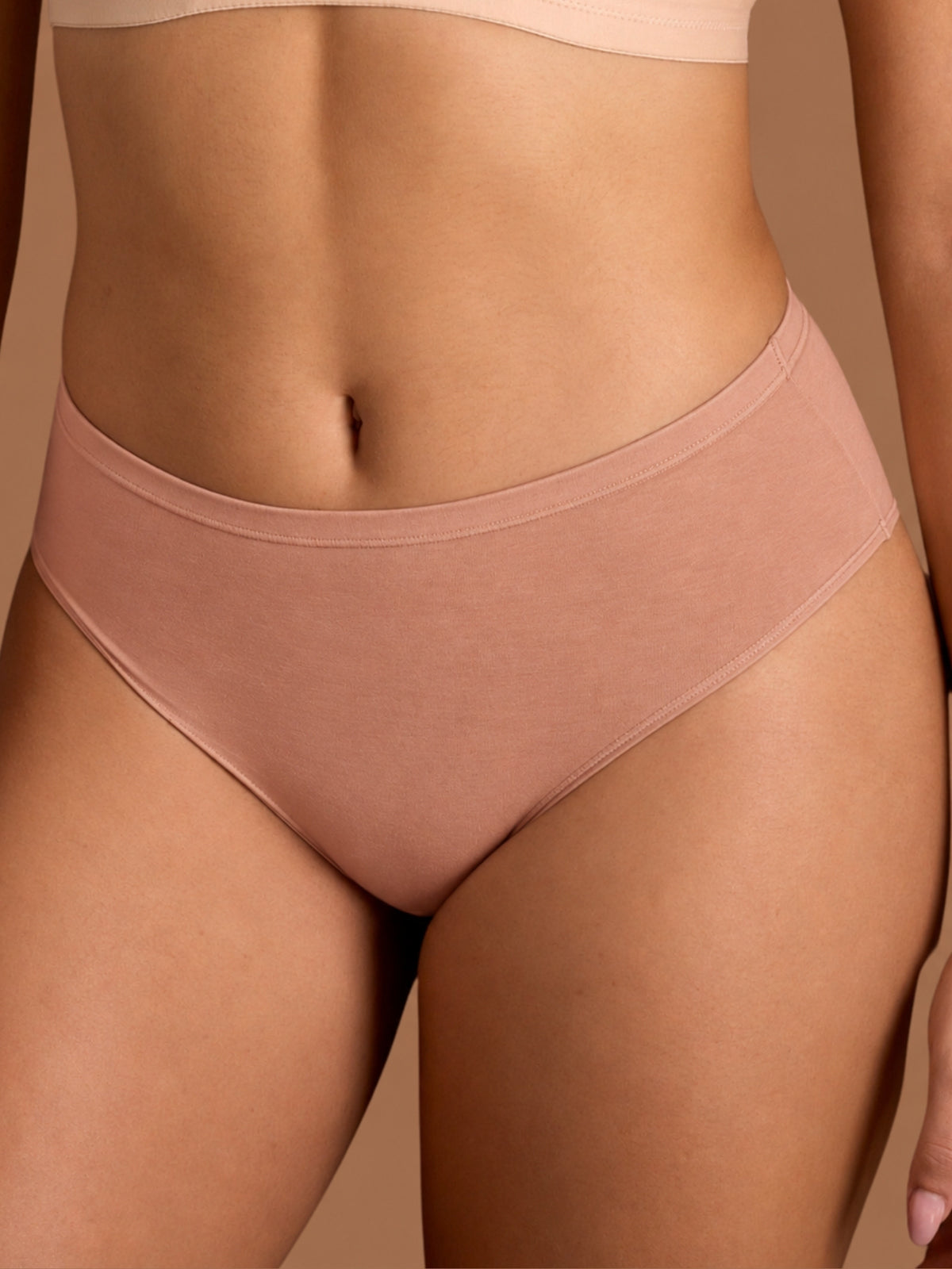 beYOUtiful - Slip alto in cotone elasticizzato extra fine Marroni Donna - Ragno