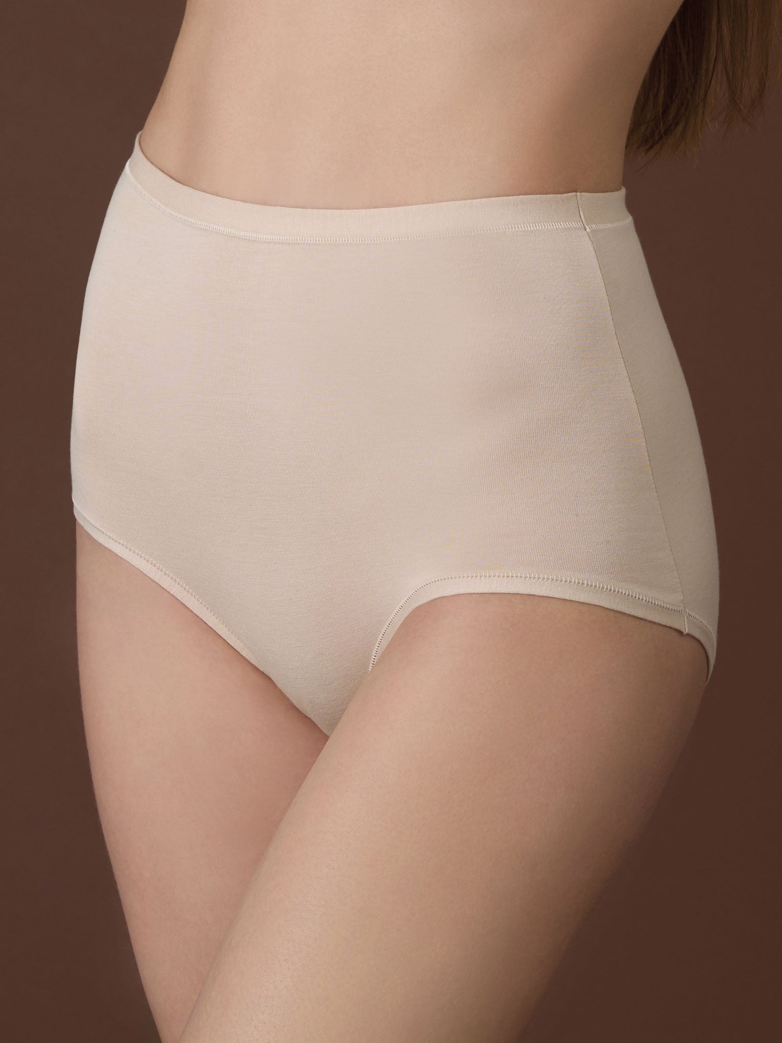 beYOUtiful - Slip maxi in cotone elasticizzato extra fine Marroni Donna - Ragno