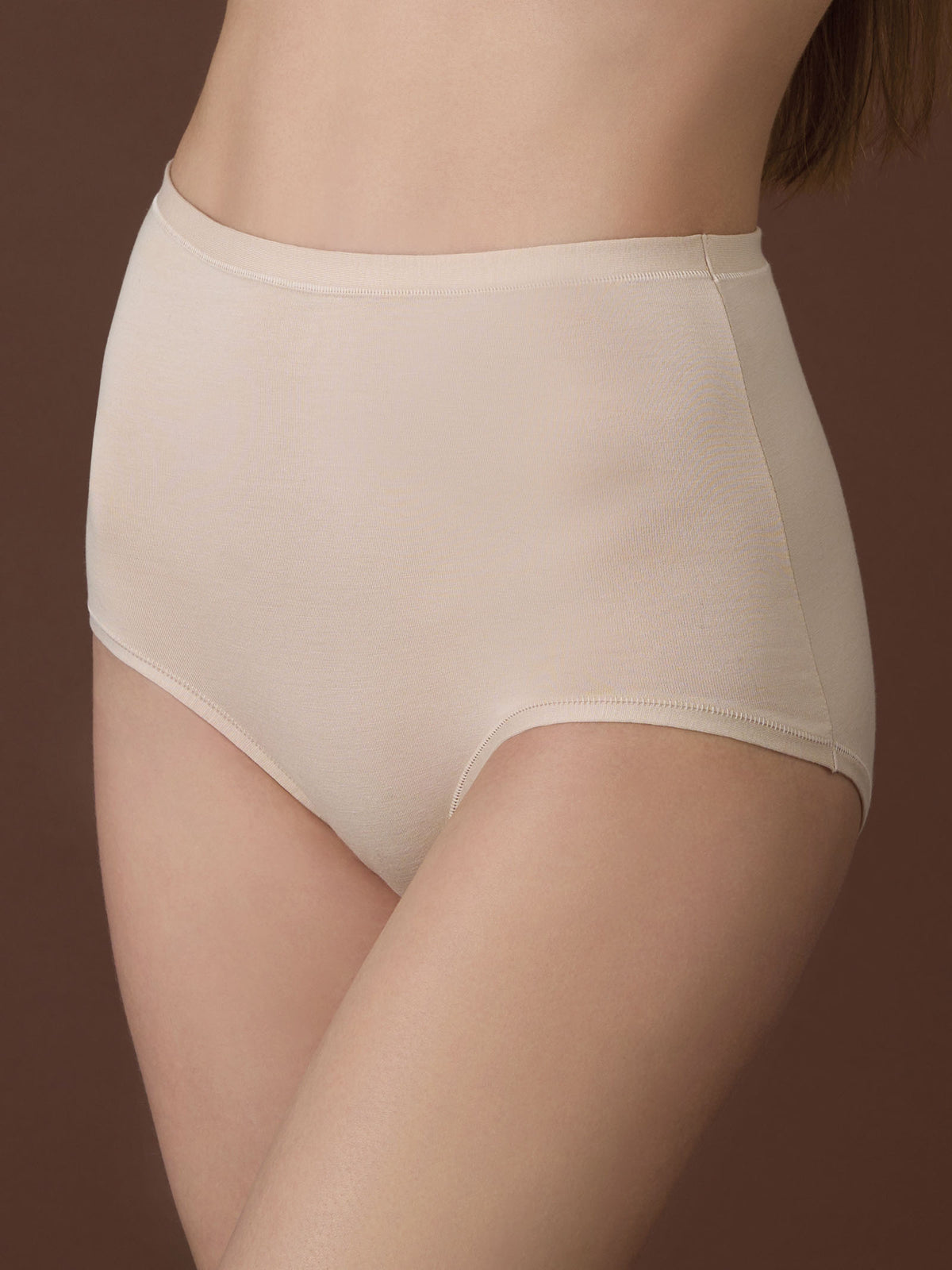 beYOUtiful - Slip maxi in cotone elasticizzato extra fine Marroni Donna - Ragno