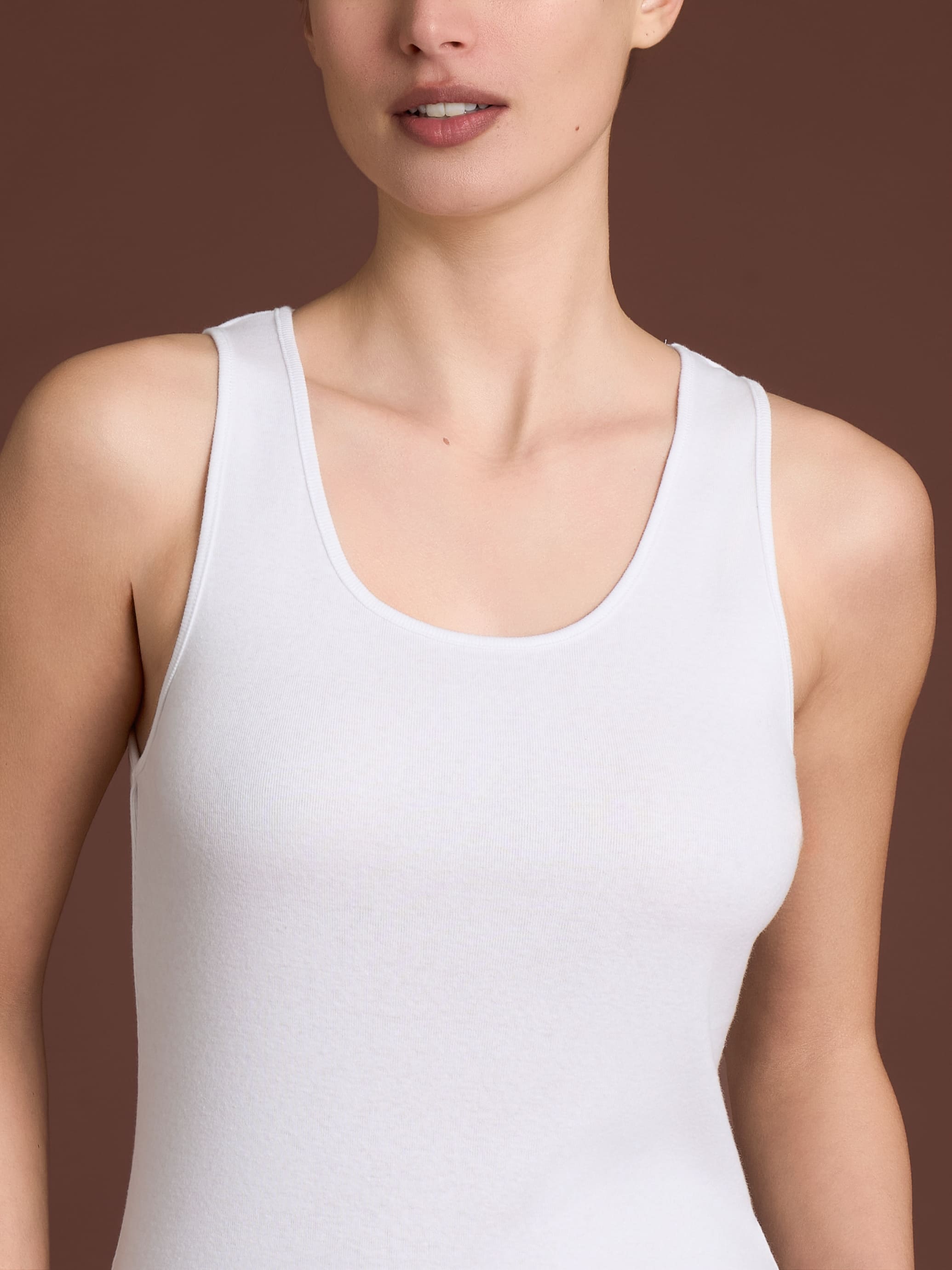Thermo Cotton - Canottiera a spalla larga in caldo cotone  Neri Donna - Ragno