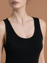 Thermo Cotton - Canottiera a spalla larga in caldo cotone  Neri Donna - Ragno