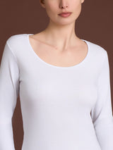 Thermo Cotton - Maglietta girocollo a manica lunga in caldo cotone Neri Donna - Ragno