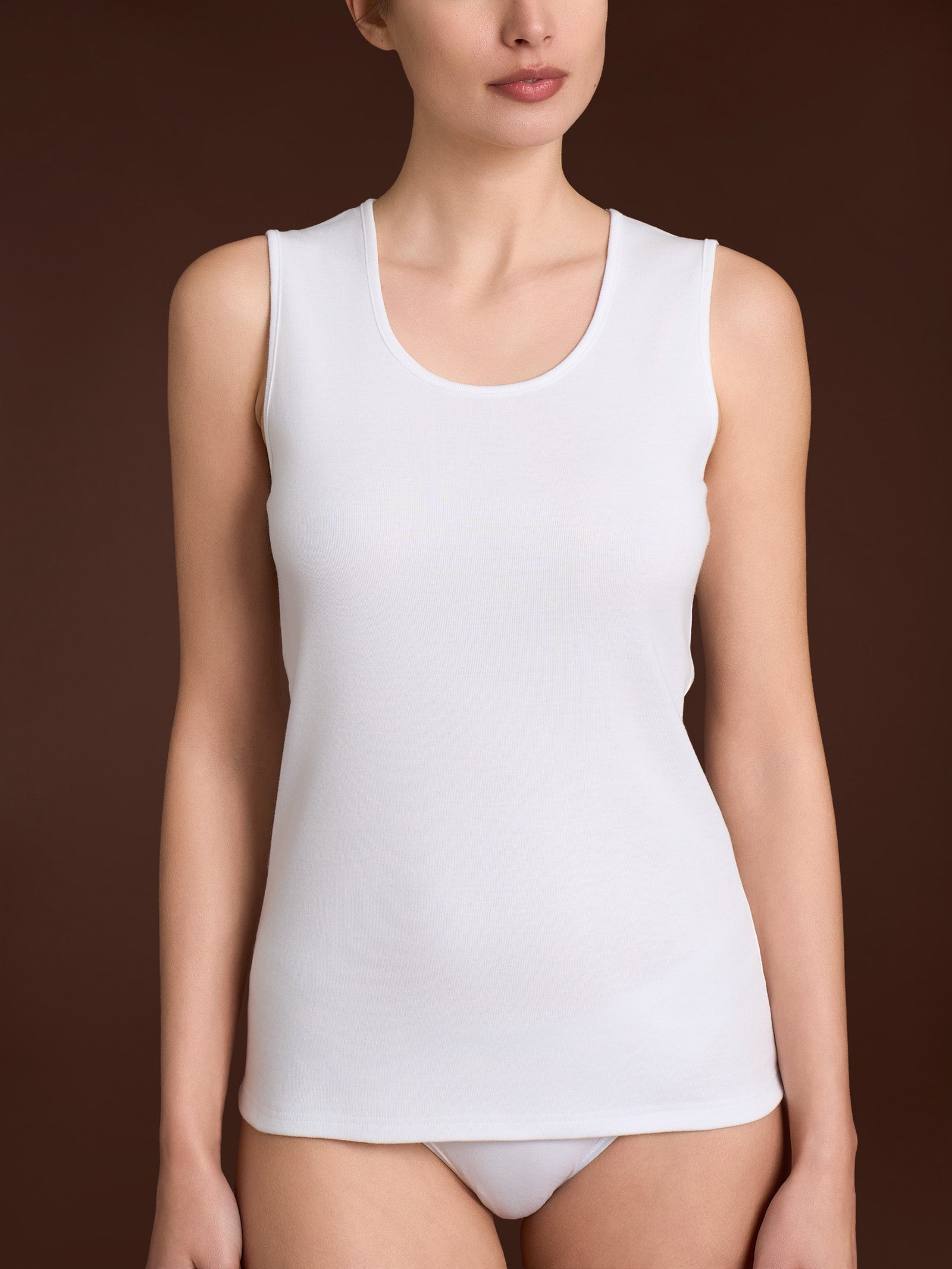 Thermo Cotton - Canottiera smanicata in caldo cotone  Bianchi Donna - Ragno