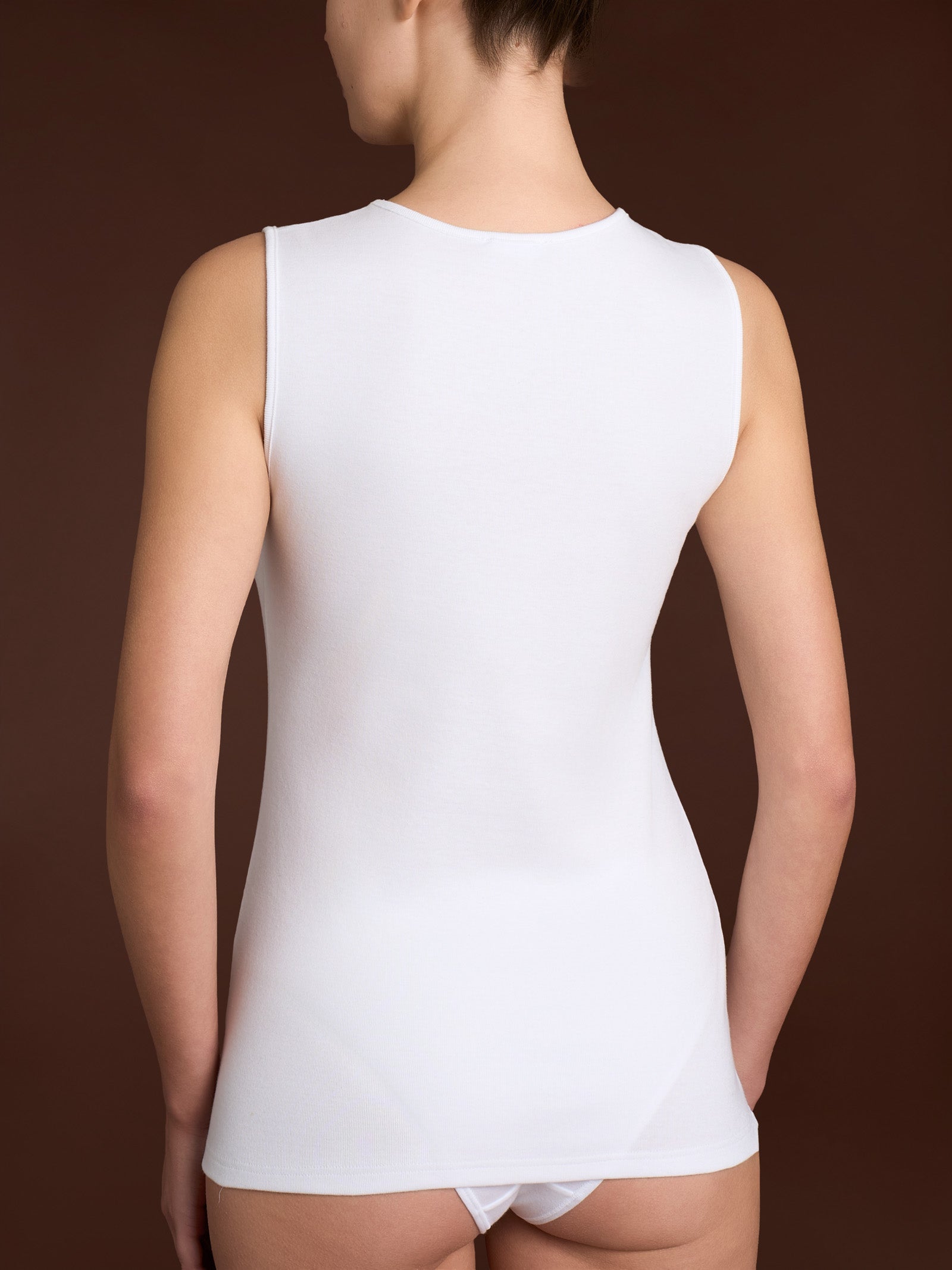 Thermo Cotton - Canottiera smanicata in caldo cotone  Bianchi Donna - Ragno