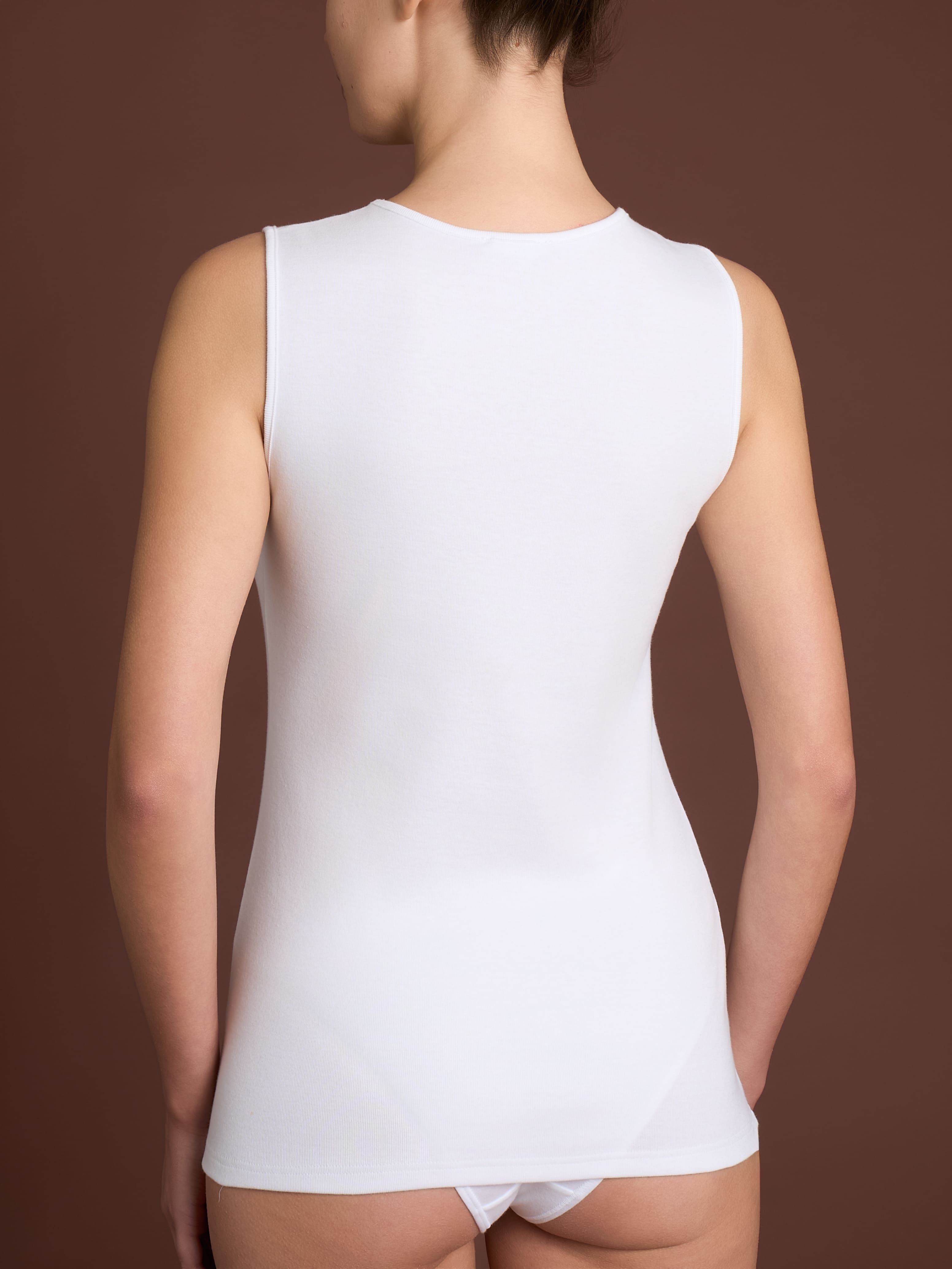 Thermo Cotton - Canottiera smanicata in caldo cotone  Bianchi Donna - Ragno