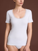 Thermo Cotton -Maglietta girocollo in caldo cotone  Bianchi Donna - Ragno