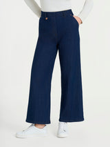 Jeans ampio alla caviglia con tasche in 4 Seasons Denim  Blu Donna - Ragno