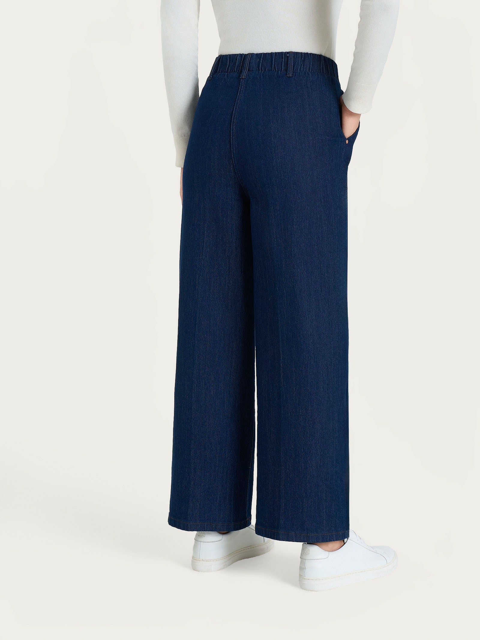 Jeans ampio alla caviglia con tasche in 4 Seasons Denim  Blu Donna - Ragno