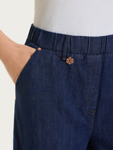 Jeans ampio alla caviglia con tasche in 4 Seasons Denim  Blu Donna - Ragno