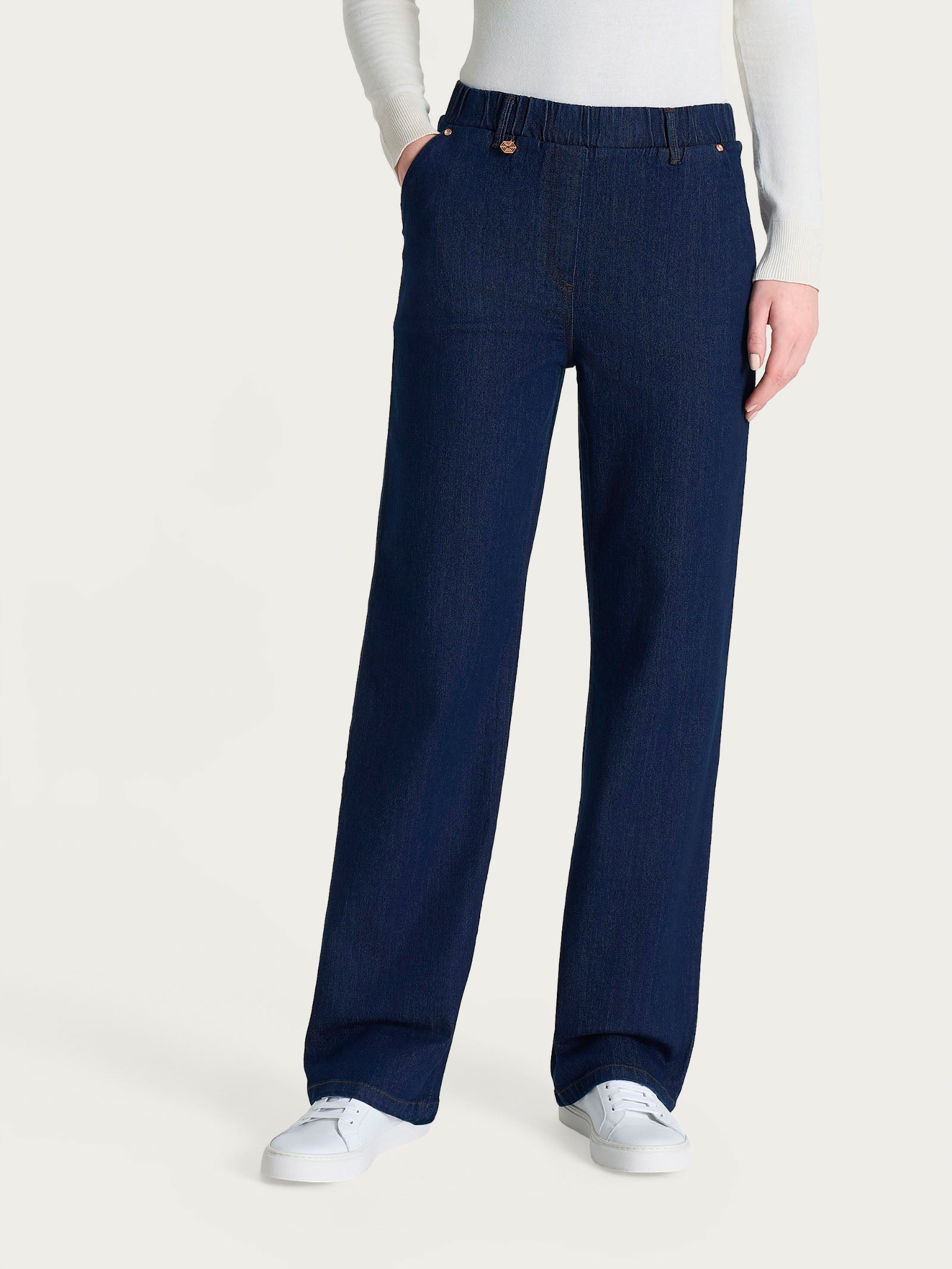 Jeans ampio con tasche in 4 Seasons Denim  Blu Donna - Ragno