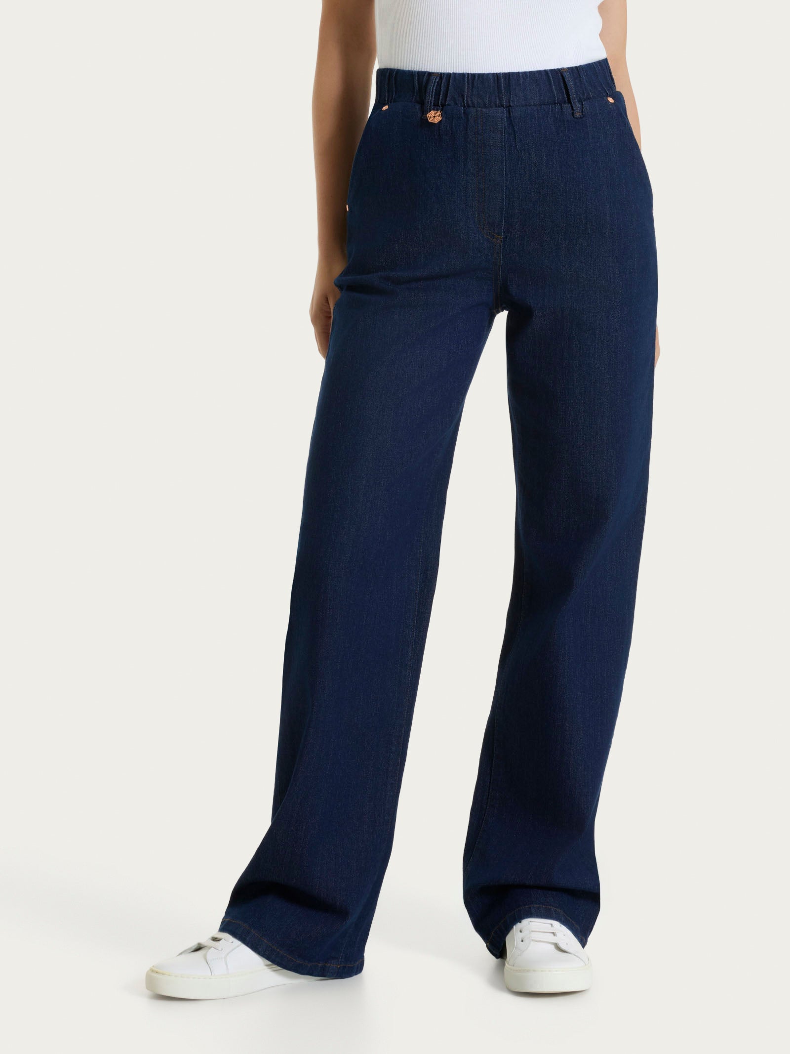 Jeans ampio con tasche in 4 Seasons Denim  Blu Donna - Ragno