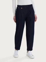 Jeans a carota con pinces in 4 Seasons Denim  Neri Donna - Ragno