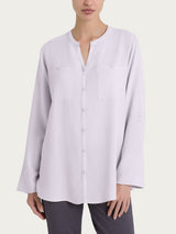Camicia con collo alla coreana in EcoSeta Rosa Donna - Ragno