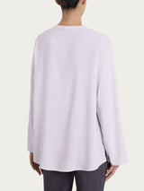 Camicia con collo alla coreana in EcoSeta Rosa Donna - Ragno