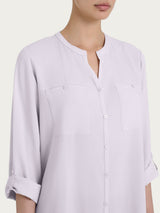Camicia con collo alla coreana in EcoSeta Rosa Donna - Ragno